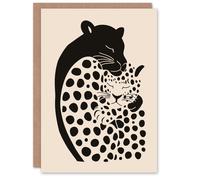 Artery8 Greeting Card Panther & Leopard Abstract Minimalism Animals in Black Artery8 Black