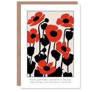Artery8 Greeting Card Poppies Early Pearly Morning Graphic Design Blank For Him Or Her Art Birthday Card