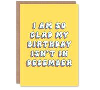 Artery8 Greeting Card Retro So Glad My Birthday is Not in December For Her Gran Sister Niece Daughter Wife Woman Birthday Card