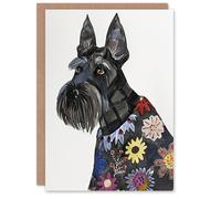 Artery8 Greeting Card Scottish Terrier Floral Coat Dog Lover Portrait For Her Woman Birthday Card