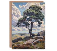 Artery8 Greeting Card Single Tree Dartmoor Devon Landscape England Blank For All Him Or Her Art Birthday Card