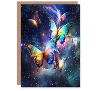 Artery8 Greeting Card String Theory Cosmic Butterflies Space Starscape For Her Woman Birthday Card