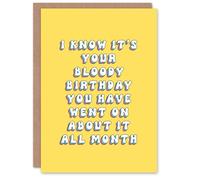 Artery8 Greeting Card Talk About Birthday All Month Funny Bright For Her Wife Woman Girlfriend Birthday Card