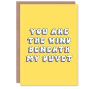 Artery8 Greeting Card The Wind Beneath My Duvet Funny Cheeky For Her Wife Woman Girlfriend Birthday Card