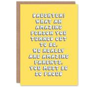 Artery8 Greeting Card To Daughter Proud Amazing Parents Funny Cheeky For Her Woman Birthday Card