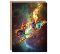 Artery8 Greeting Card Universe String Theory Cosmic Butterflies Dance For Her Woman Birthday Card