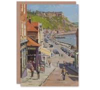 Artery8 Greeting Card Vintage Scarborough Yorkshire Coastal Road Blank For Him Or Her Art Birthday Card
