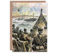 Artery8 Greeting Card War Military Normandy Landing D Day Watercolour For Him Man Birthday Card