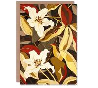 Artery8 Greeting Card White Lily Flower Autumn Dream Floral Fever Blank For Him Or Her Art Birthday Card