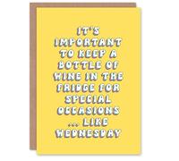 Artery8 Greeting Card Wine Bottle in Fridge For Special Occasions Funny For Her Woman Wife Gran Mum Sister Birthday Card
