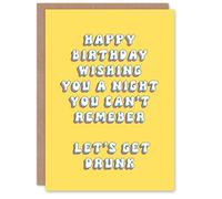 Artery8 Greeting Card Wishing For A Night You Cant Remember Drunk Funny For Her Woman Best Friend Birthday Card