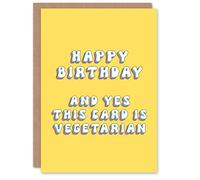 Artery8 Greeting Card Yes This Card is Vegetarian Funny Cheeky For Her Woman Wife Gran Mum Sister Birthday Card