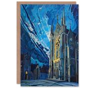 Artery8 Greeting Card York Minster Cathedral Night Concept Art Church Blank For All Him Or Her Art Birthday Card