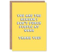 Artery8 Greeting Card You Are Reason I Don't Punch People at Work For Her Woman Wife Sister Daughter Mum Birthday Card