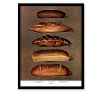 Artery8 Grocers Encyclopedia Framed Wall Art Print Baked Bread Loaves in Brown | Size: A3 Artery8 Brown A3