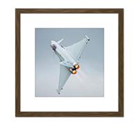 Artery8 Gronemann Military UK RAF Eurofighter Typhoon Photo 8X8 Inch Square Wooden Framed Wall Art Print Picture with Mount in Brown Artery8 Brown