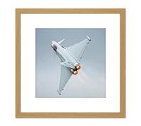 Artery8 Gronemann Military UK RAF Eurofighter Typhoon Photo 8X8 Inch Square Wooden Framed Wall Art Print Picture with Mount