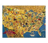 Artery8 Groppers America Its Folklore 1946 Vintage Pictorial Map Unframed Wall Art Print Poster Home Decor Premium