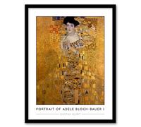 Artery8 Gustav Klimt Adele Bloch Bauer Portrait Lady in Gold Living Room Art Print Framed Poster Wall Decor 12x16 inch
