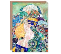 Artery8 Gustav Klimt Art Card Baby Cradle Colourful Painting