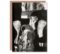 Artery8 Gustav Klimt Art Card Jurisprudence Black White Painting