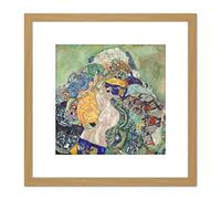 Artery8 Gustav Klimt Baby Painting 9X9 Inch Square Wooden Framed Wall Art Print Picture with Mount