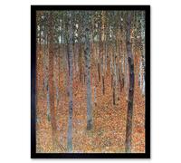 Artery8 Gustav Klimt Beech Grove I Old Master Painting 12x16" Framed Art Print in Brown | Size: W12" x H16" Artery8 Brown W12" x H16"