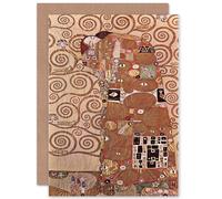 Wee Blue Coo Gustav Klimt Embrace Birthday Gift Sealed Greeting Card Plus Envelope Blank inside