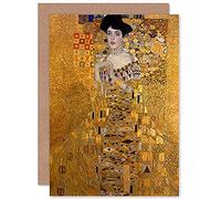 Artery8 Gustav Klimt Portrait Adele Bloch Bauer Fine Art Greeting Card Plus Envelope Blank Inside