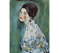 Artery8 Gustav Klimt Portrait of a Lady Painting Premium Wall Art Canvas Print 18X24 Inch