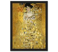 Gustav Klimt Portrait Of Adele Bloch Bauer I Gold A4 Artwork Framed Wall Art Print Artery8 Black One Size
