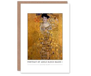Artery8 Gustav Klimt Portrait Of Adele Bloch-Bauer I The Lady in Gold Greeting Card - Iconic Golden Art Note Card