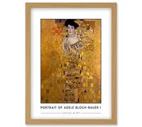 Wee Blue Coo Gustav Klimt Portrait Of Adele Bloch-Bauer I The Lady in Gold Painting Artwork Framed Wall Art Print A4