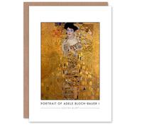Artery8 Gustav Klimt Portrait Of Adele Bloch-Bauer I The Lady in Gold Personalised Greeting Card - Iconic Golden Art Note Card