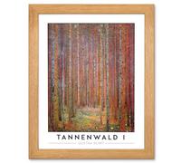 Artery8 Gustav Klimt Tannenwald I - Fir Forest Landscape Painting - Oak Wood Framed Print