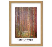 Gustav Klimt Tannenwald I Fir Forest Painting Artwork Framed Wall Art Print A4 Artery8 Light Oak One Size
