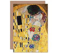 Artery8 Gustav Klimt The Kiss Fine Art Greeting Card Plus Envelope Blank Inside