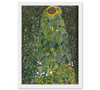 Artery8 Gustav Klimt The Sunflower 1907 Old Master Painting Artwork Framed Wall Art Print A4 in White Artery8 White