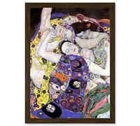 Artery8 Gustav Klimt Virgin Old Master Painting Artwork Framed Wall Art Print A4 in Brown Artery8 Brown