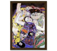 Artery8 Gustav Klimt Virgin Old Master Painting Artwork Framed Wall Art Print A4 in Brown Artery8 Brown