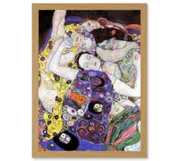 Artery8 Gustav Klimt Virgin Old Master Painting Artwork Framed Wall Art Print A4 in Light Oak Artery8 Light Oak