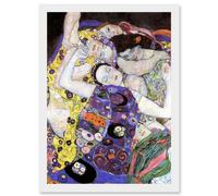 Artery8 Gustav Klimt Virgin Old Master Painting Artwork Framed Wall Art Print A4 in White Artery8 White