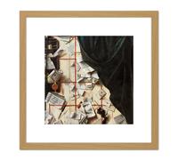 Artery8 Gysbrechts Board Partition Letter Rack Trompe L'oeil Painting 8X8 Inch Square Wooden Framed Wall Art Print Picture with Mount in Light Oak Artery8 Light Oak