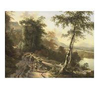 Artery8 Hackaert Landscape With Cattle Drivers Large Wall Art Poster Print Thick Paper 18X24 Inch