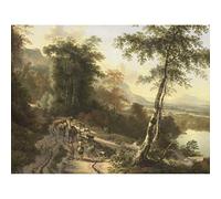 Artery8 Hackaert Landscape With Cattle Drivers Unframed Wall Art Print Poster Home Decor Premium