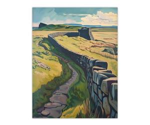 Artery8 Hadrian's Wall Summer England Landmark Landscape Living Room Large Wall Art Poster Print Thick Paper 18X24 Inch