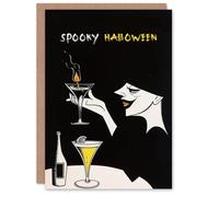 Artery8 Halloween Card Spooky Witch Cocktail Potion Candle Fun For Her Gran Sister Niece Daughter Wife Woman Greeting Card