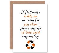 Artery8 Halloween Recycle This No Meaning Happy Funny Eco Friendly Greetings Card in White Artery8 White