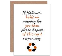 Artery8 Halloween Recycle This No Meaning Happy Funny Eco Friendly Sealed Greeting Card Plus Envelope Blank inside