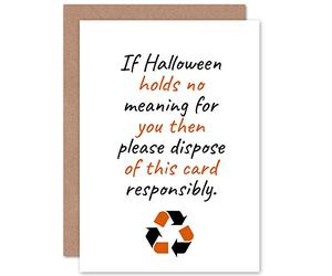 Artery8 Halloween Recycle This No Meaning Happy Funny Eco Friendly Sealed Greeting Card Plus Envelope Blank inside